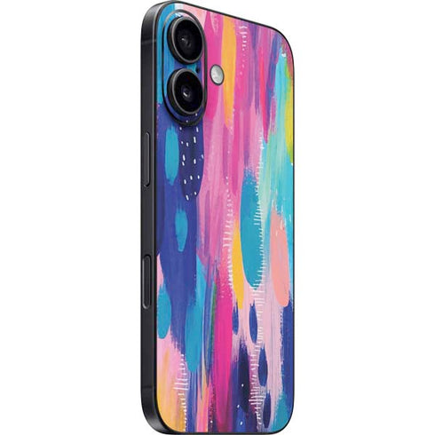 Pink Sparkle Brush Stroke by Etta Vee iPhone 16 Plus Skin