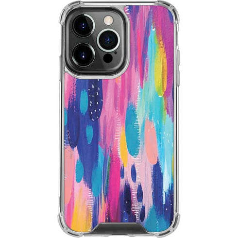 Pink Sparkle Brush Stroke by Etta Vee iPhone 16 Pro Clear Case