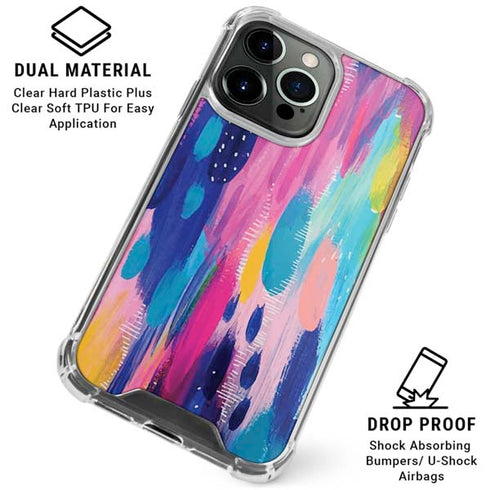 Pink Sparkle Brush Stroke by Etta Vee iPhone 16 Pro Clear Case