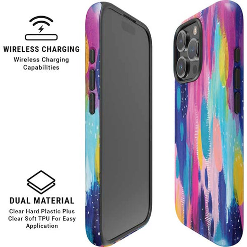 Pink Sparkle Brush Stroke by Etta Vee iPhone 16 Pro Magsafe Impact Case