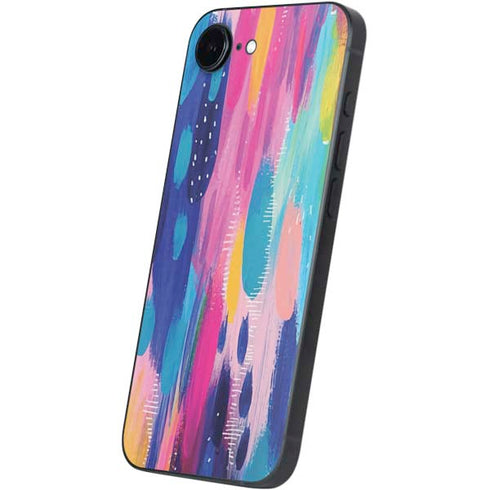 Pink Sparkle Brush Stroke by Etta Vee iPhone 16e Skin