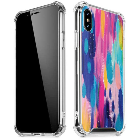 Pink Sparkle Brush Stroke by Etta Vee iPhone X/XS Clear Case