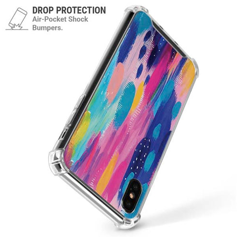 Pink Sparkle Brush Stroke by Etta Vee iPhone X/XS Clear Case