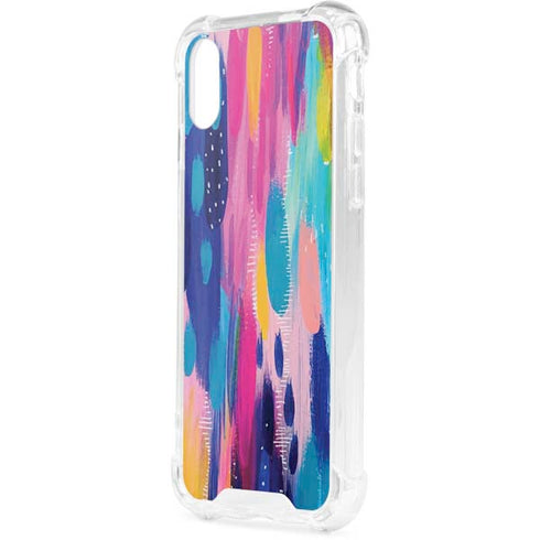 Pink Sparkle Brush Stroke by Etta Vee iPhone XS Clear Case