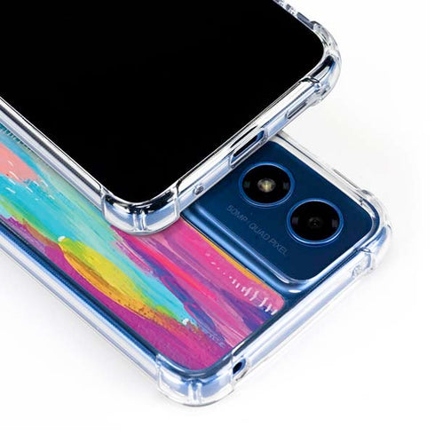 Pink Sparkle Brush Stroke by Etta Vee Moto G 5G (2024) Clear Case