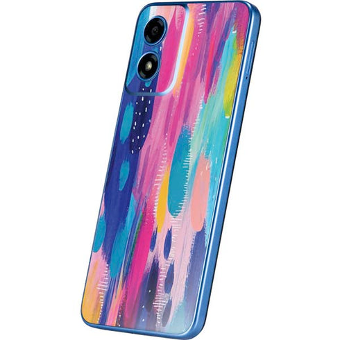 Pink Sparkle Brush Stroke by Etta Vee Moto G Play 4G (2024) Skin