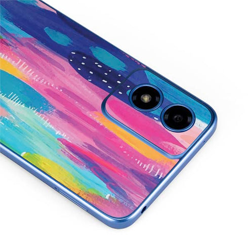 Pink Sparkle Brush Stroke by Etta Vee Moto G Play 4G (2024) Skin