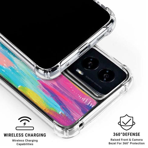 Pink Sparkle Brush Stroke by Etta Vee Moto G Power 5G (2024) Clear Case