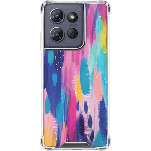 Pink Sparkle Brush Stroke by Etta Vee Moto G Stylus 5G (2025) Clear Case