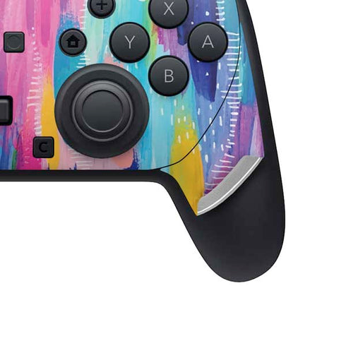 Pink Sparkle Brush Stroke by Etta Vee Nintendo Switch 2 (2025) Pro Controller Skin