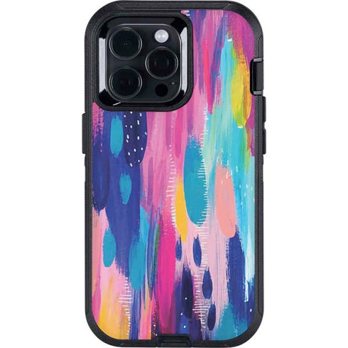 Pink Sparkle Brush Stroke by Etta Vee Otterbox Defender iPhone Skin