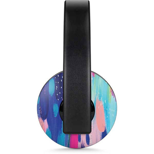 Pink Sparkle Brush Stroke by Etta Vee PlayStation 4 Gold Wireless Headset Skin