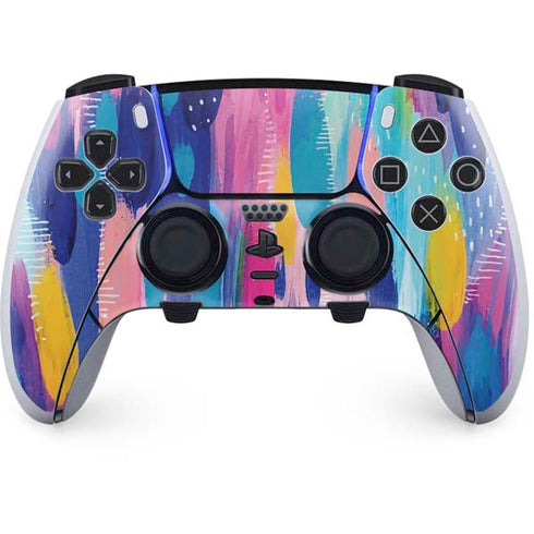 Etta Vee Pink Sparkle Brush Stroke PS5 DualSense Edge Pro Controller Skin