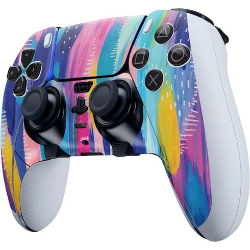 Etta Vee Pink Sparkle Brush Stroke PS5 DualSense Edge Pro Controller Skin