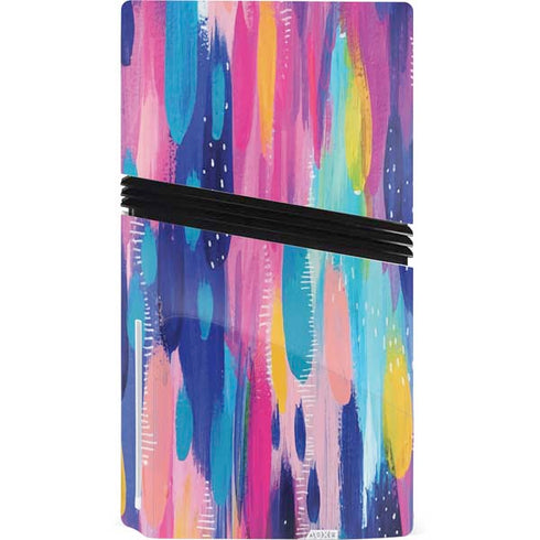 Pink Sparkle Brush Stroke by Etta Vee PS5 Pro Disk Console Skin