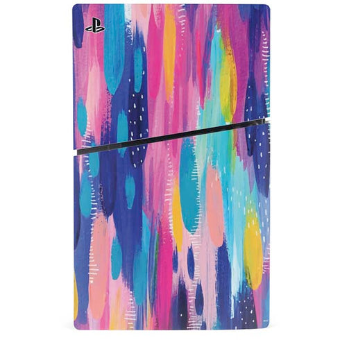Pink Sparkle Brush Stroke by Etta Vee PS5 Slim Digital Edition Console Skin