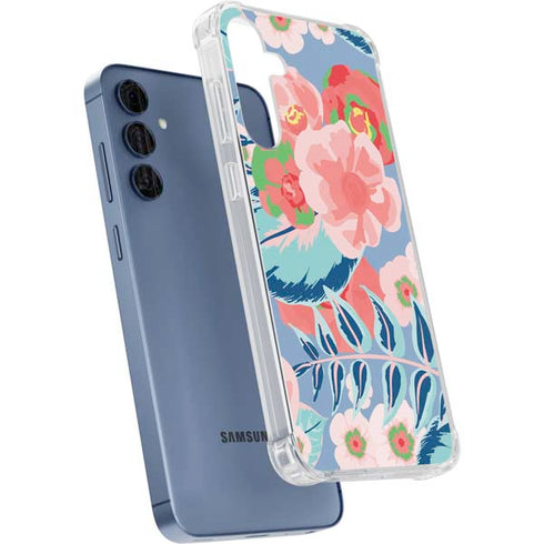 Pink Spring Flowers Galaxy A55 5G Clear Case