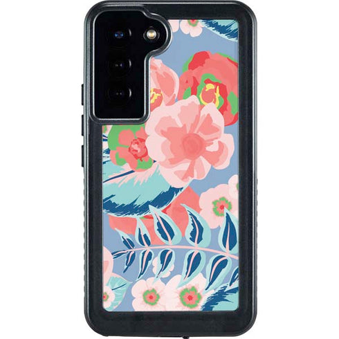 Pink Spring Flowers Galaxy S24 Plus Waterproof Case