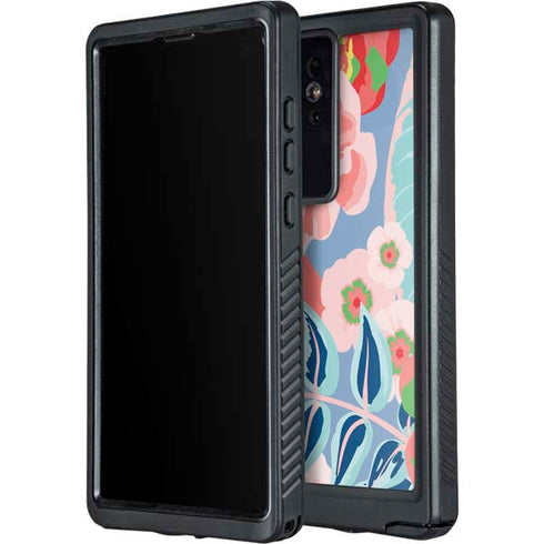 Pink Spring Flowers Galaxy S24 Ultra Waterproof Case