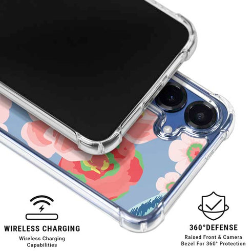 Pink Spring Flowers Galaxy S25 Plus Clear Case