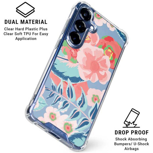 Pink Spring Flowers Galaxy S25 Plus Clear Case
