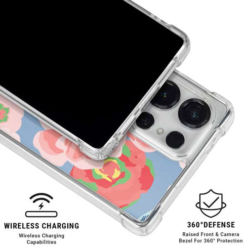 Pink Spring Flowers Galaxy S25 Ultra Clear Case