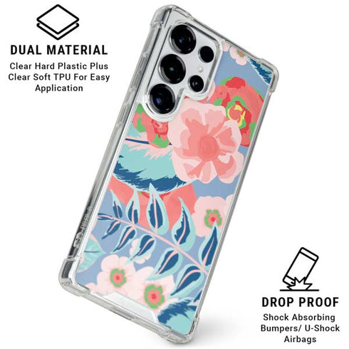 Pink Spring Flowers Galaxy S25 Ultra Clear Case