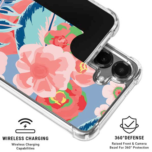 Pink Spring Flowers Galaxy S26 Clear Case