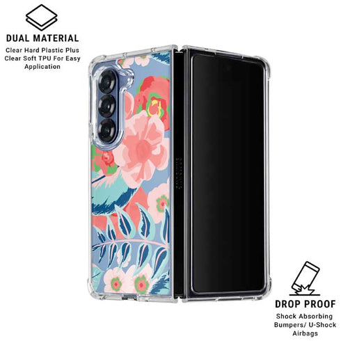 Pink Spring Flowers Galaxy Z Fold6 Clear Case