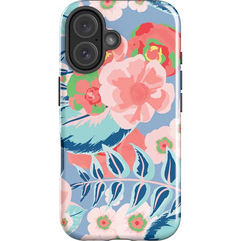 Pink Spring Flowers iPhone 16 Plus Impact Case