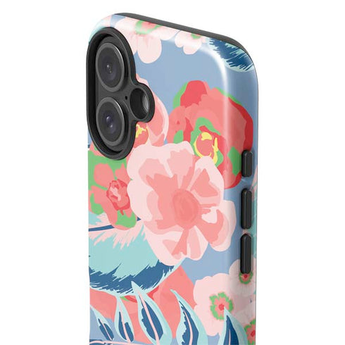 Pink Spring Flowers iPhone 16 Plus Impact Case