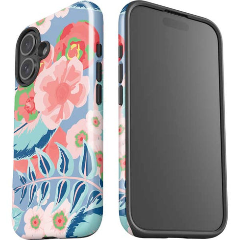 Pink Spring Flowers iPhone 16 Plus Impact Case