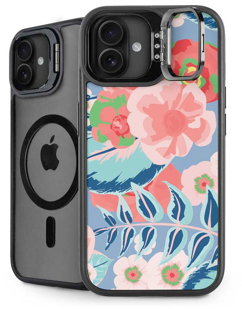 Pink Spring Flowers iPhone 16 Plus Kickstand Case