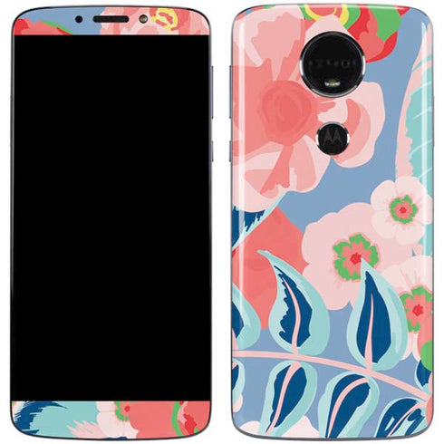 Pink Spring Flowers Moto E5 Plus Skin