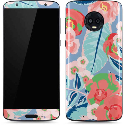 Pink Spring Flowers Moto G6 Skin