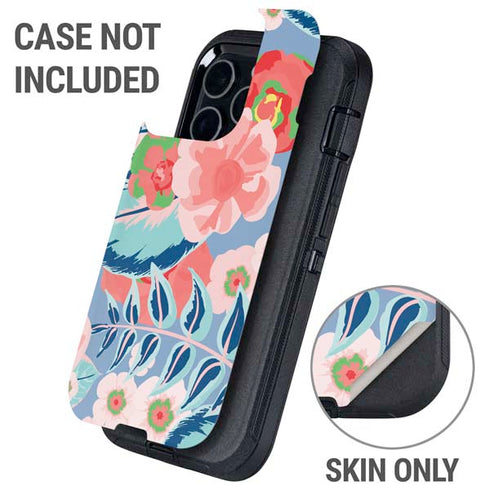 Pink Spring Flowers Otterbox Defender iPhone Skin