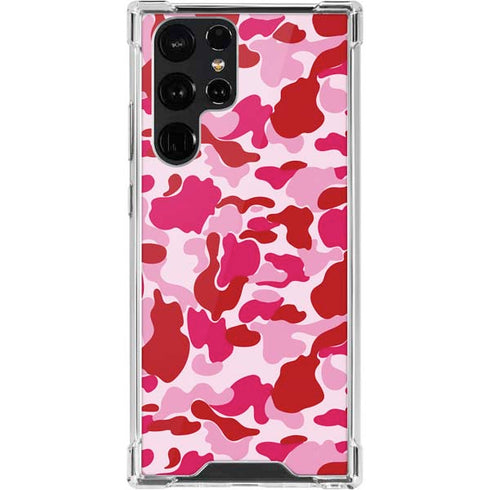 Pink Street Camo Galaxy S22 Ultra Clear Case