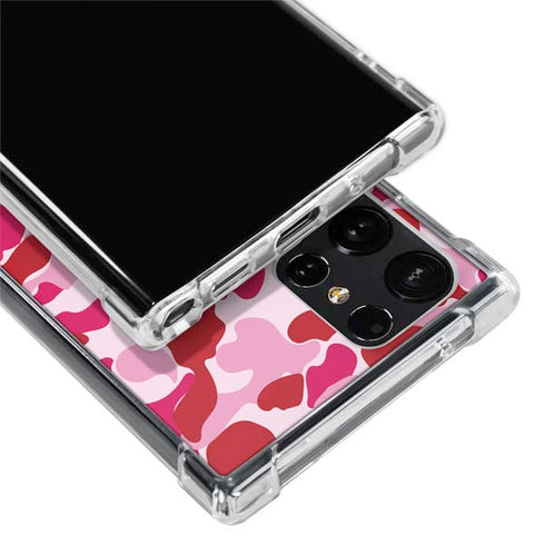 Pink Street Camo Galaxy S22 Ultra Clear Case
