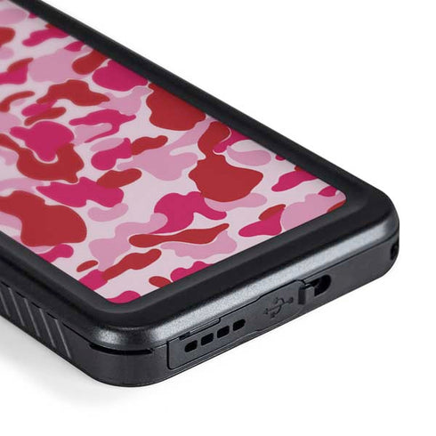 Pink Street Camo Galaxy S24 Waterproof Case