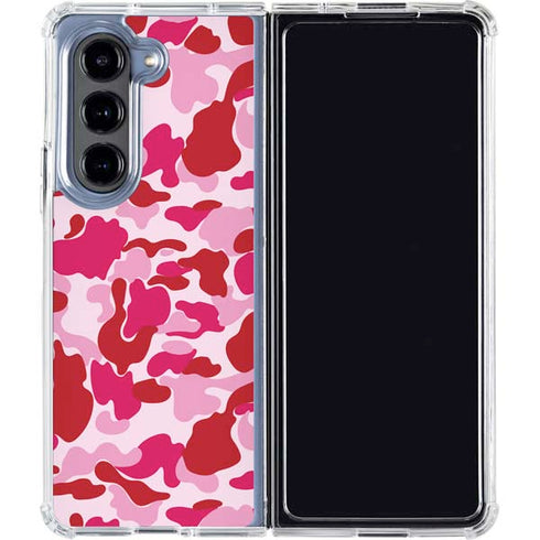 Pink Street Camo Galaxy Z Fold5 5G Clear Case