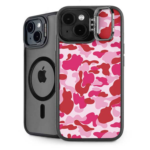 Pink Street Camo iPhone 14 Plus Kickstand Case