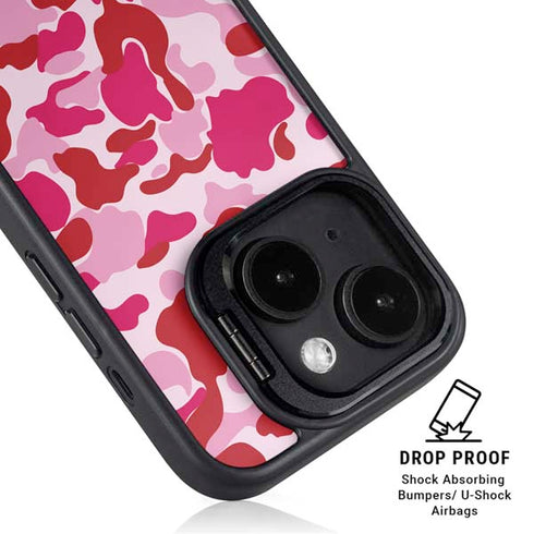 Pink Street Camo iPhone 14 Plus Kickstand Case