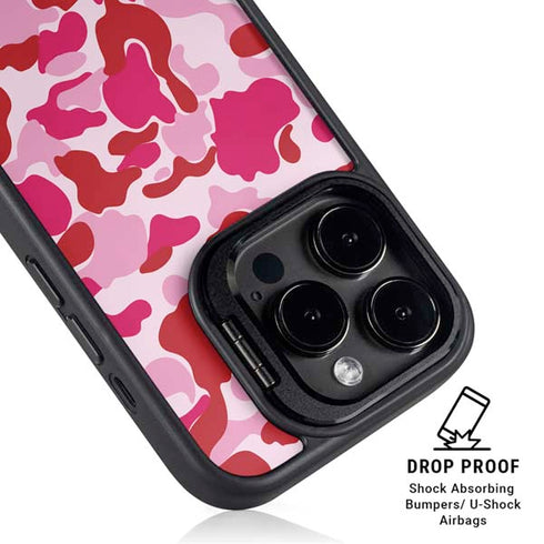 Pink Street Camo iPhone 15 Pro Kickstand Case