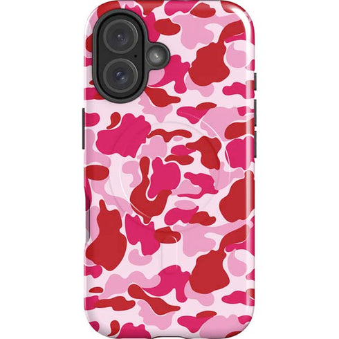 Pink Street Camo iPhone 16 Magsafe Impact Case
