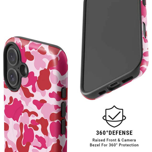 Pink Street Camo iPhone 16 Magsafe Impact Case