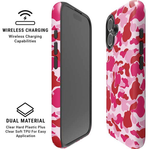 Pink Street Camo iPhone 16 Magsafe Impact Case