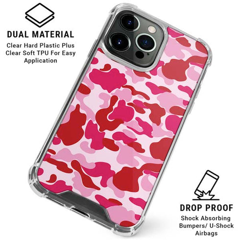 Pink Street Camo iPhone 16 Pro Clear Case