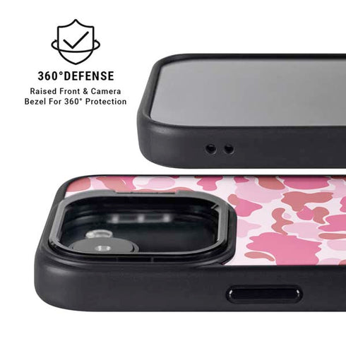 Pink Street Camo iPhone 16e Kickstand Case