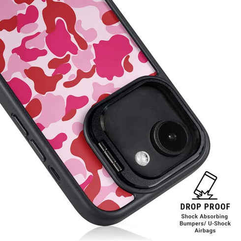Pink Street Camo iPhone 16e Kickstand Case