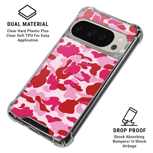 Pink Street Camo Pixel 9/9 Pro Clear Case